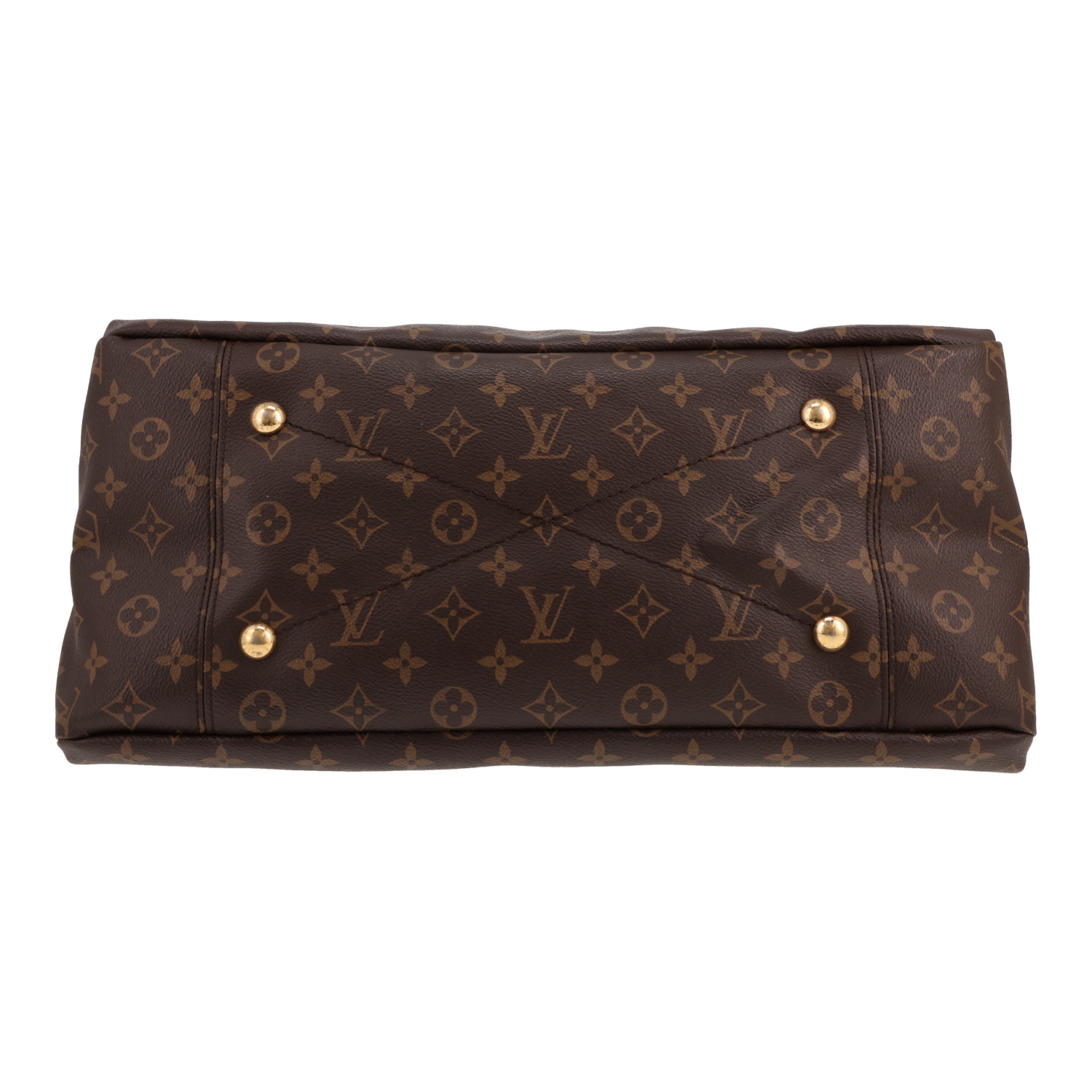 Bolso Louis Vuitton Artsy de lona Monogram marrón y piel natural - Detail D1