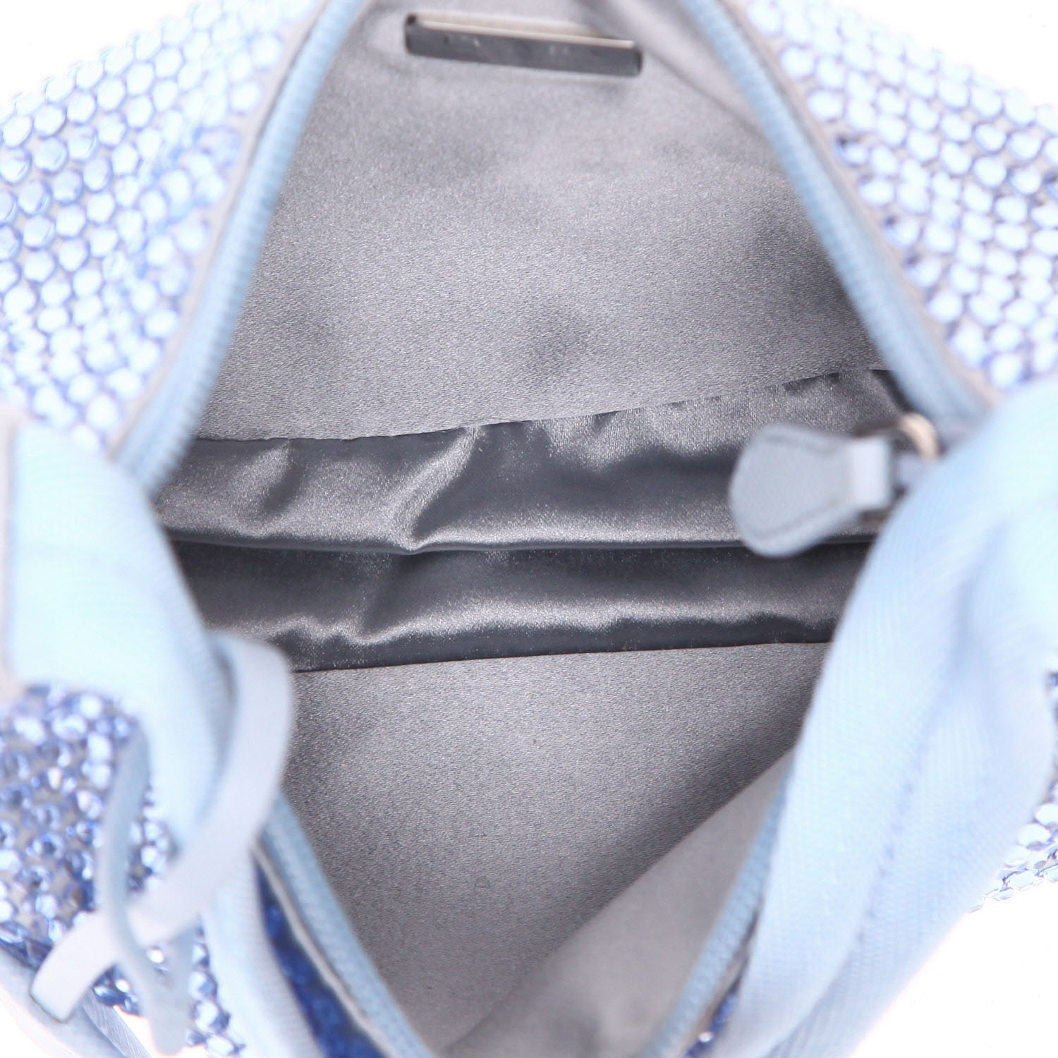 Sac à main Prada  Re-Edition 2000 en toile bleue à cristaux - Detail D3