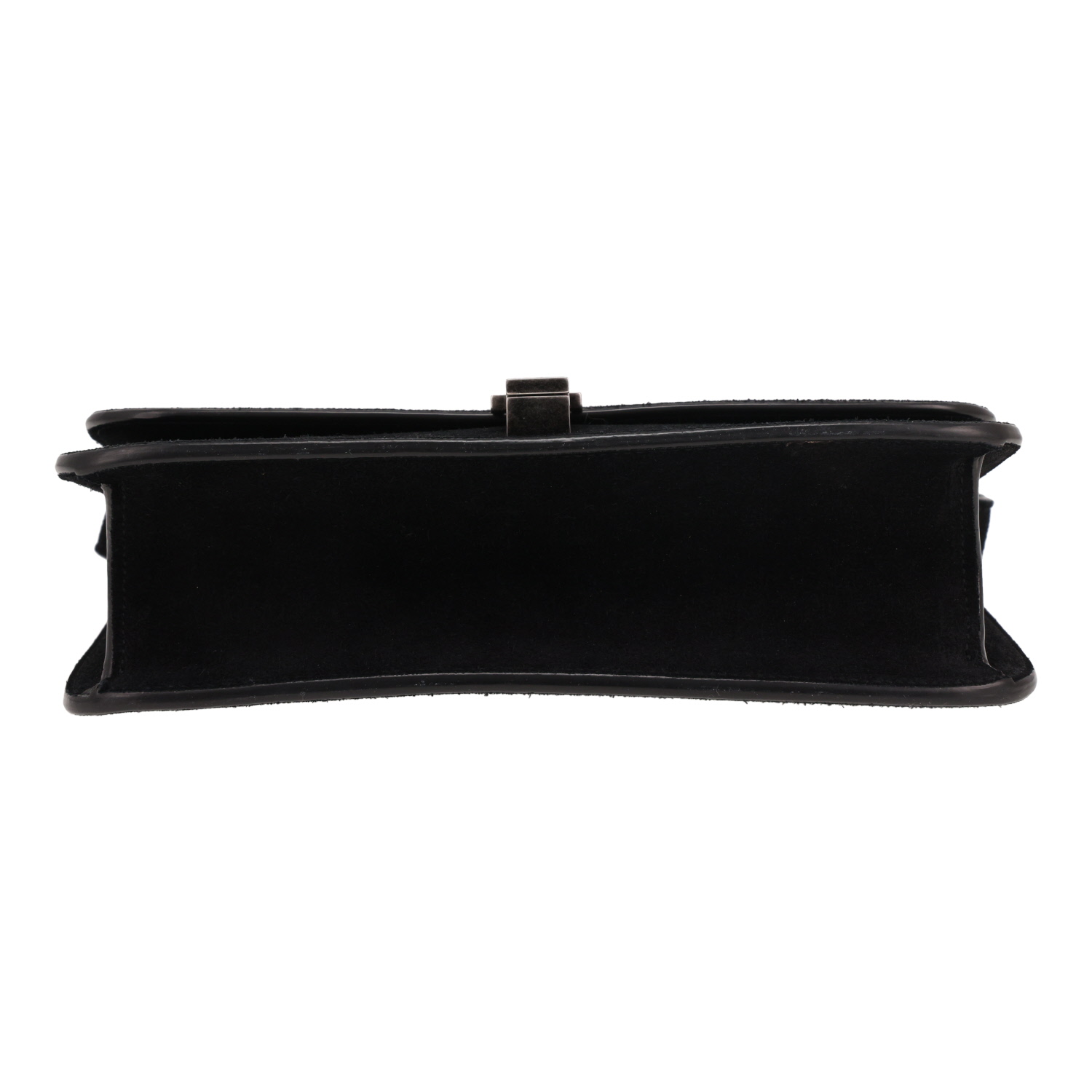 Borsa Saint Laurent  Carré Satchel in Veau velours nero - Detail D1