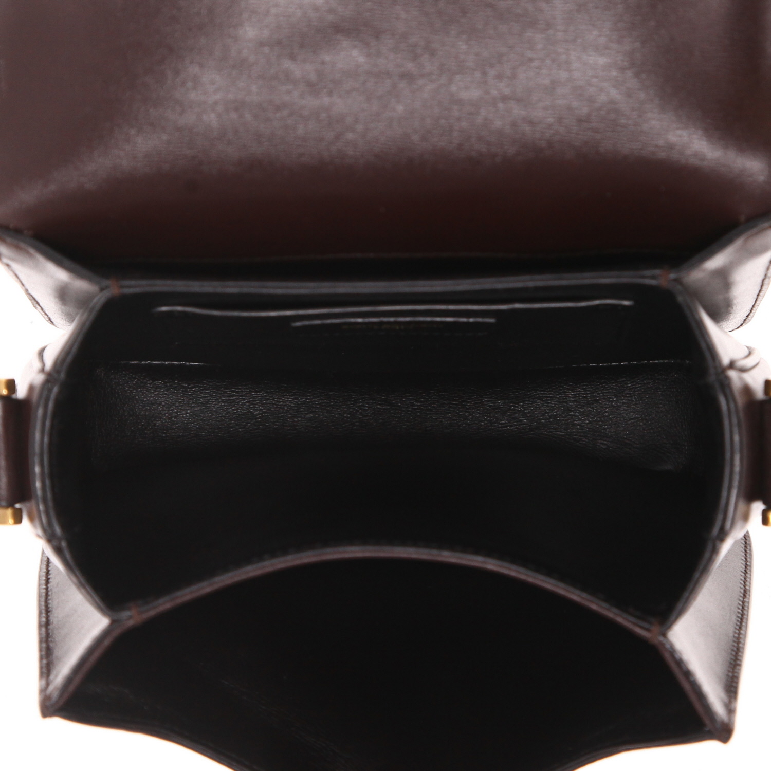 Sac bandoulière Saint Laurent  Le 61 en cuir aubergine - Detail D3