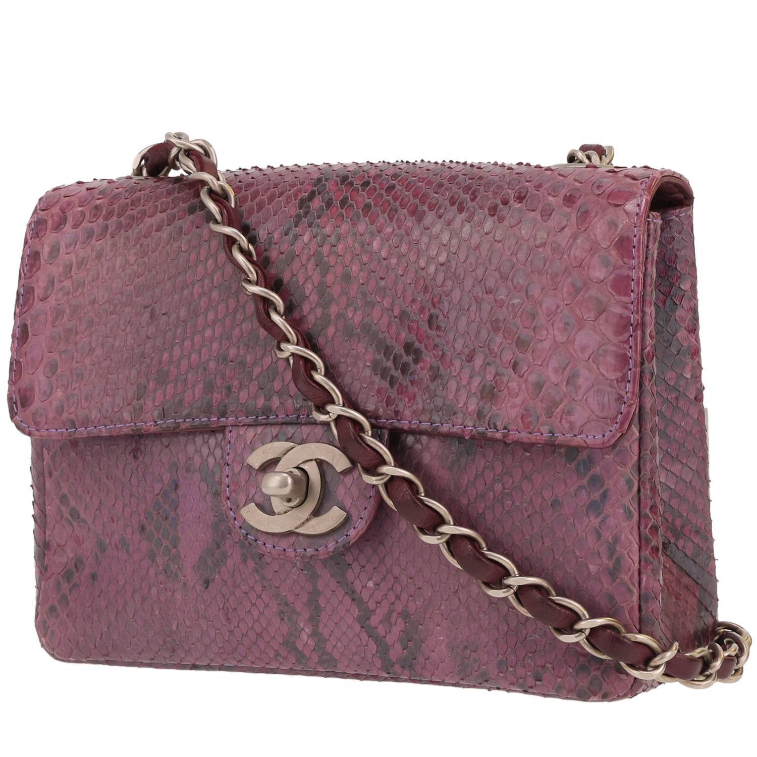Chanel Timeless Mini Carré Python Violet 1999 | Occasion Chanel Timeless Mini Carré Python Violet 1999 | Occasion