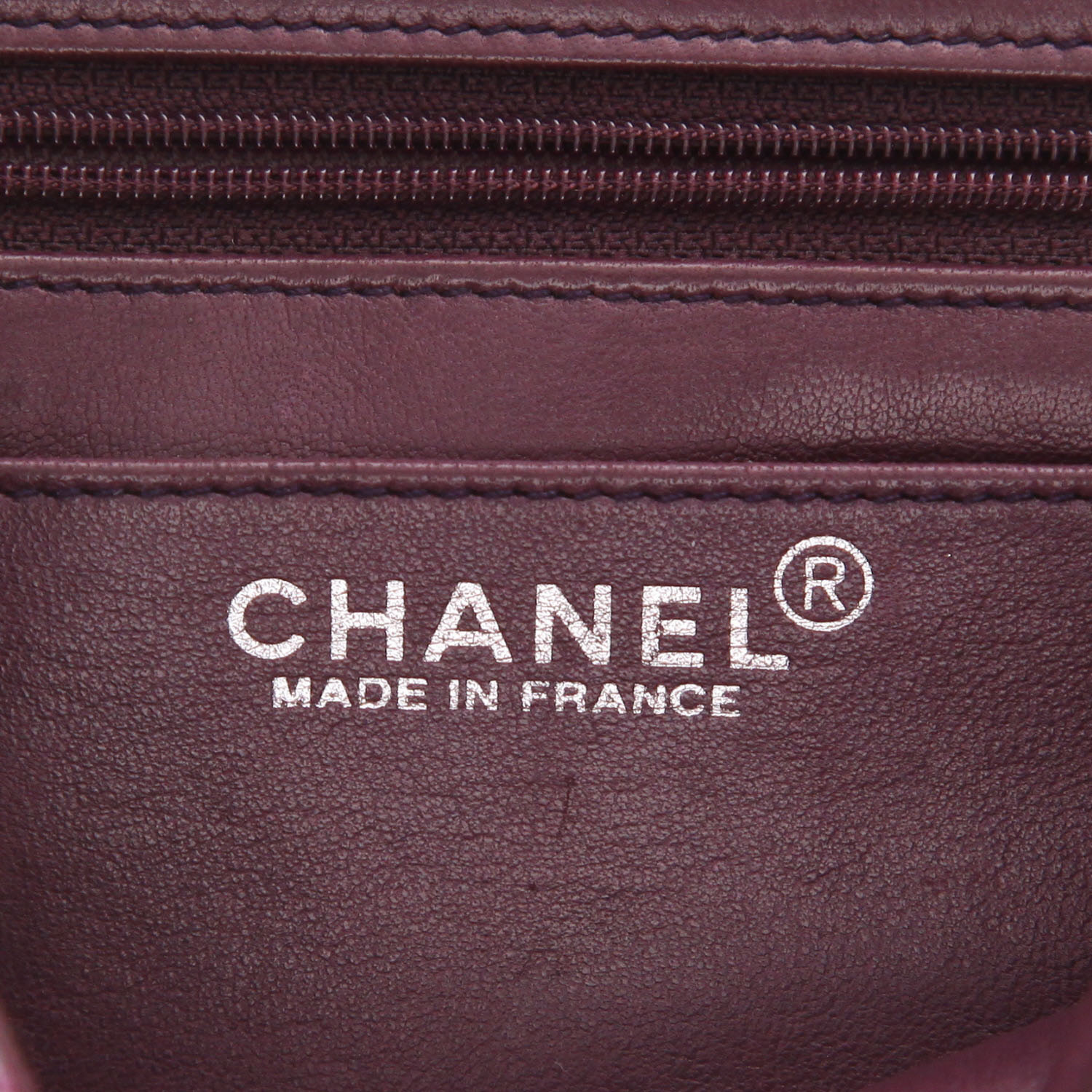 Borsa a tracolla Chanel  Timeless Mini Carré in pitone viola - Detail D2