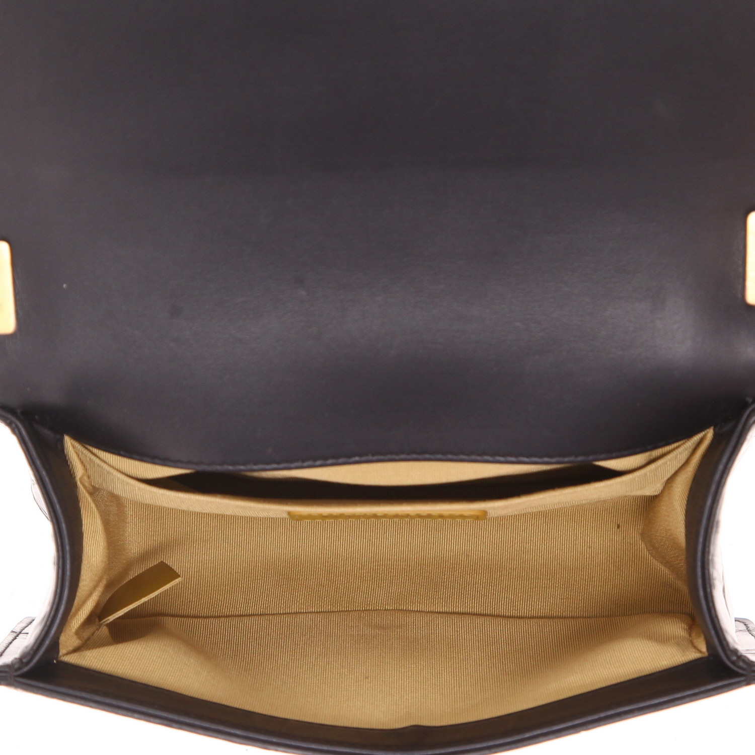 Sac bandoulière Chanel  Boy Graffiti  petit modèle  en cuir noir et doré - Detail D3