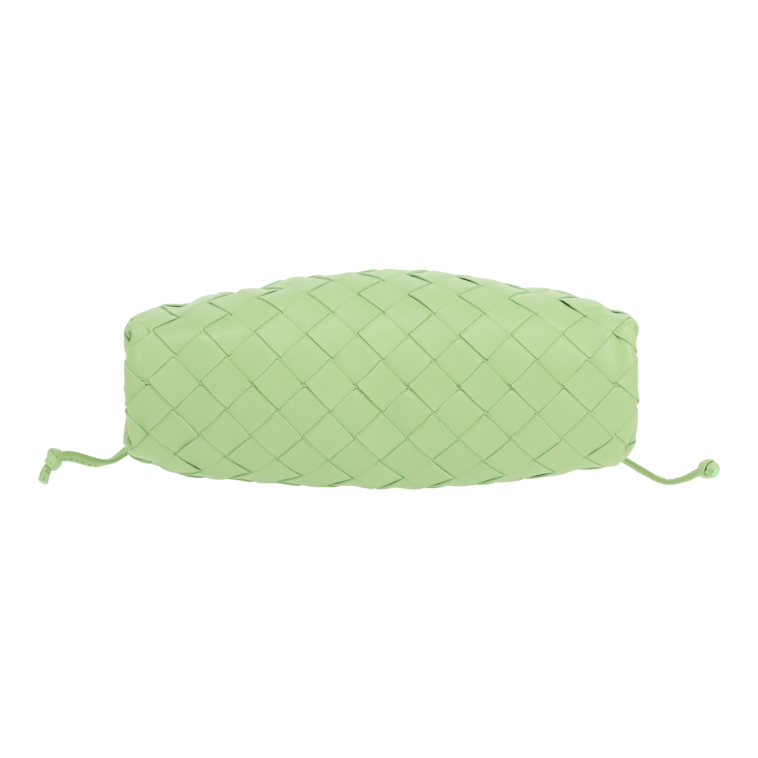 Bolso bandolera Bottega Veneta  Pouch mini  en cuero intrecciato verde - Detail D1