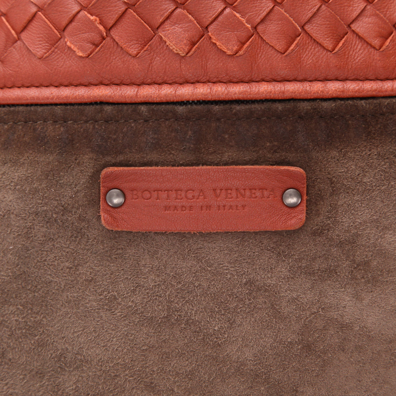 Bottega Veneta   shopping bag  in brick red intrecciato leather - Detail D2
