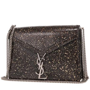 Bolso bandolera Saint Laurent  Cassandre en piel de pitón negra