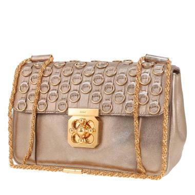 Bolso bandolera Chloé  Elsie en cuero dorado