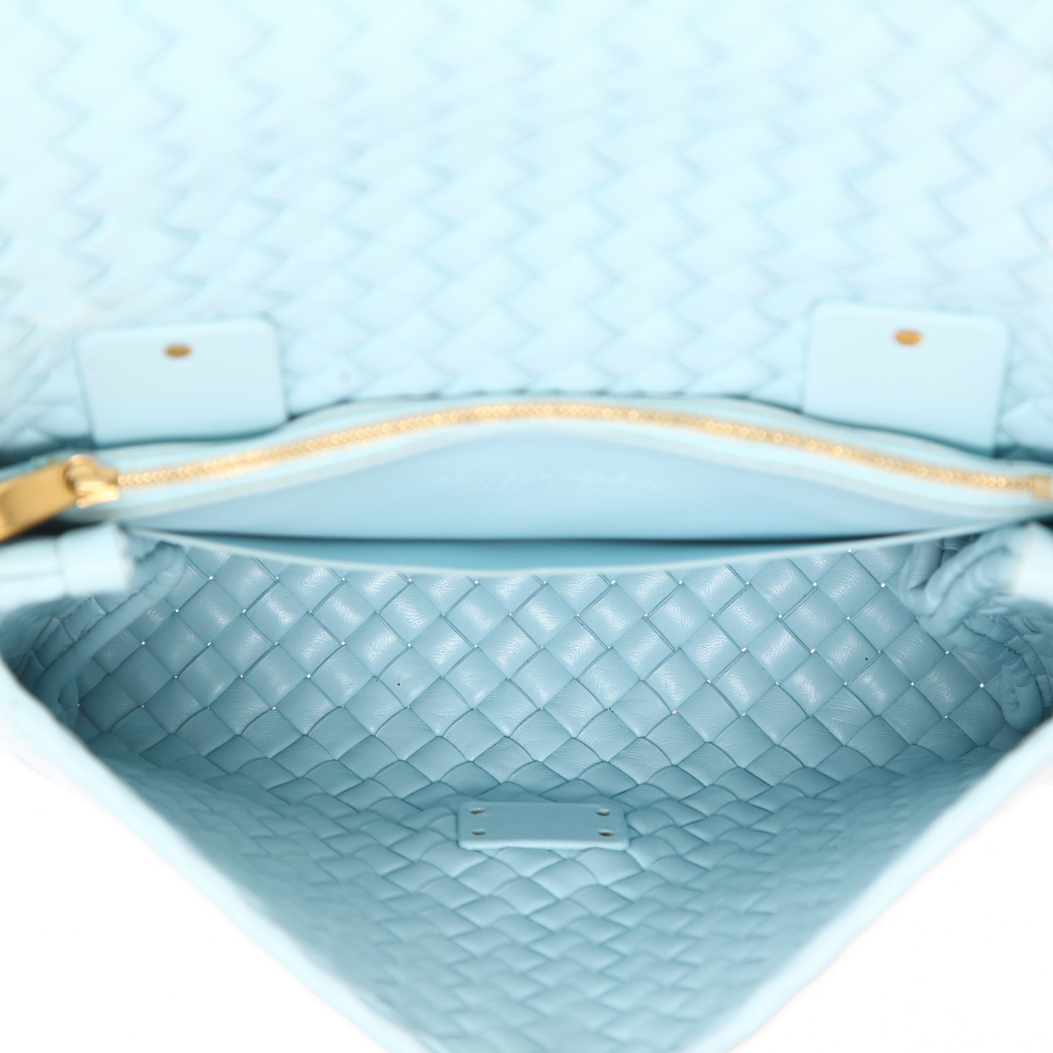 Sac à main Bottega Veneta   en cuir intrecciato bleu - Detail D3