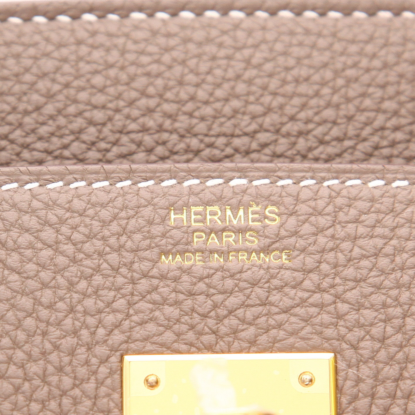 Hermès  Birkin 30 cm handbag  in etoupe togo leather - Detail D2