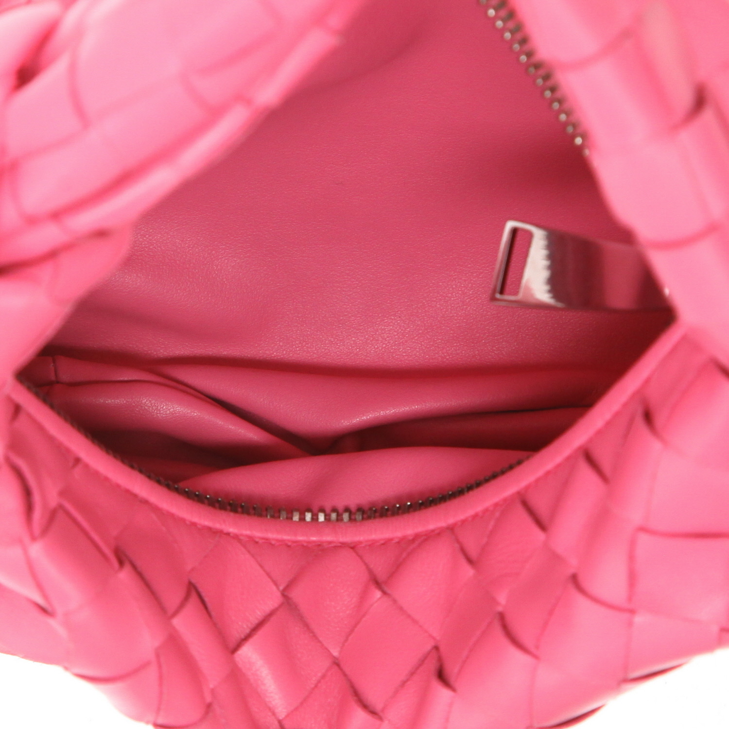 Sac à main Bottega Veneta  Mini Jodie en cuir intrecciato rose - Detail D3