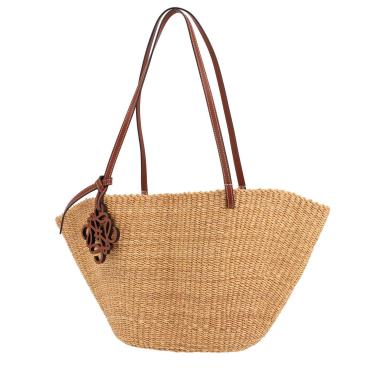 Sac cabas Loewe  Shell en osier et cuir marron