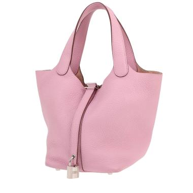 Bolso de mano Hermès  Picotin 18 cm en cuero taurillon clémence rosa
