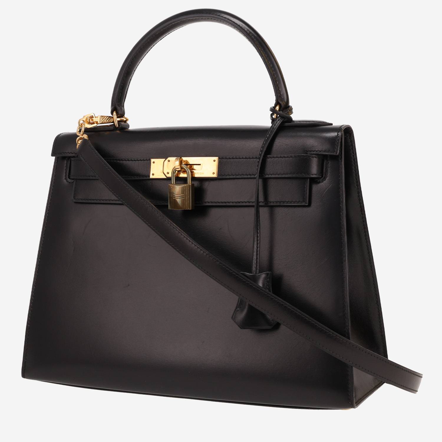 Hermès Kelly 28 cm handbag in Noir box leather