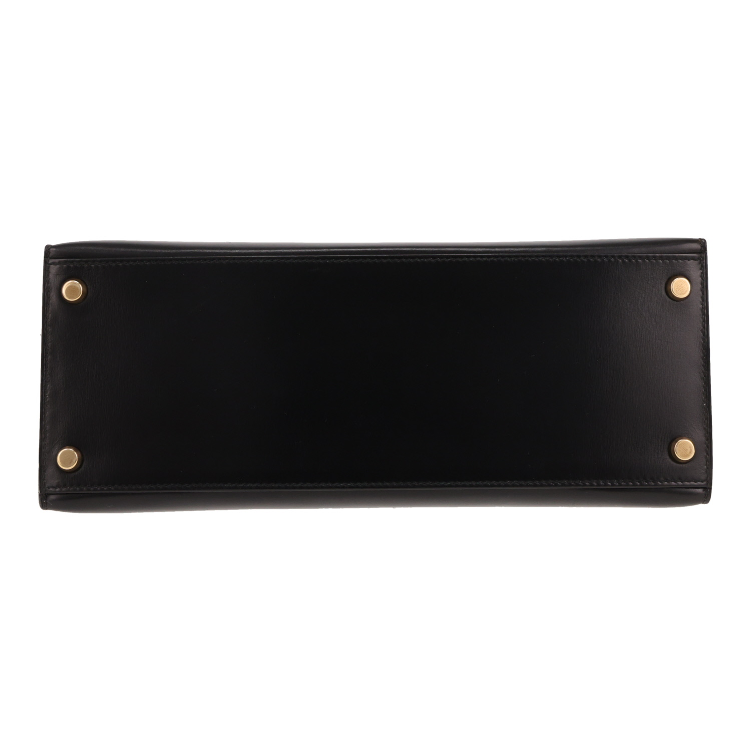 Hermès Kelly 28 cm handbag in Noir box leather - Detail D1