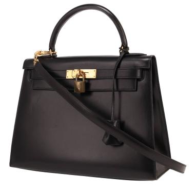 Sac à main Hermès  Kelly 28 cm en cuir box noir