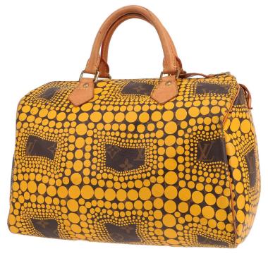 Louis Vuitton x Yayoi Kusama Speedy 30 Édition Limitée handbag  in brown and yellow monogram canvas