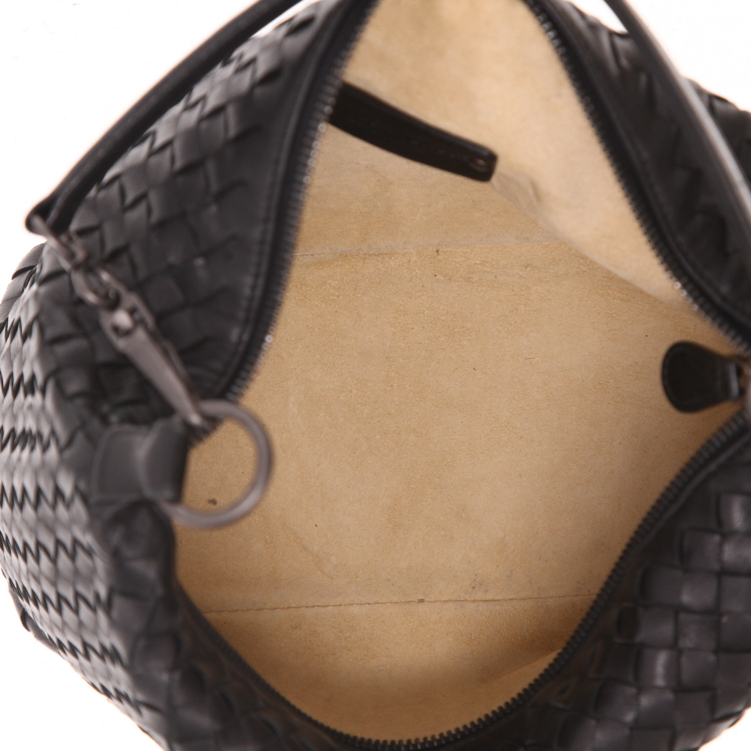 Bottega Veneta handbag   in black woven leather - Detail D3