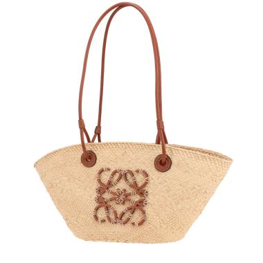 Sac cabas Loewe  Paula's Ibiza en raffia beige et cuir marron