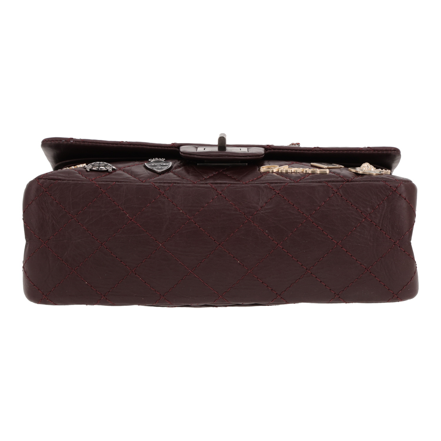 Borsa a tracolla Chanel  2.55 in pelle trapuntata bordeaux - Detail D1