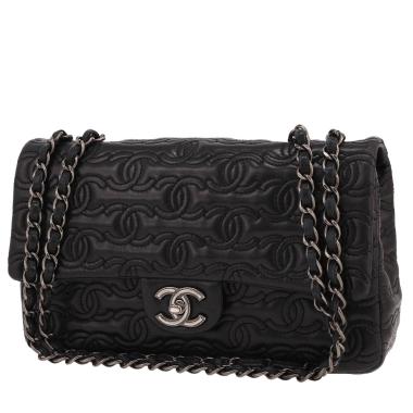 Chanel  Timeless Classic handbag  in black monogram leather