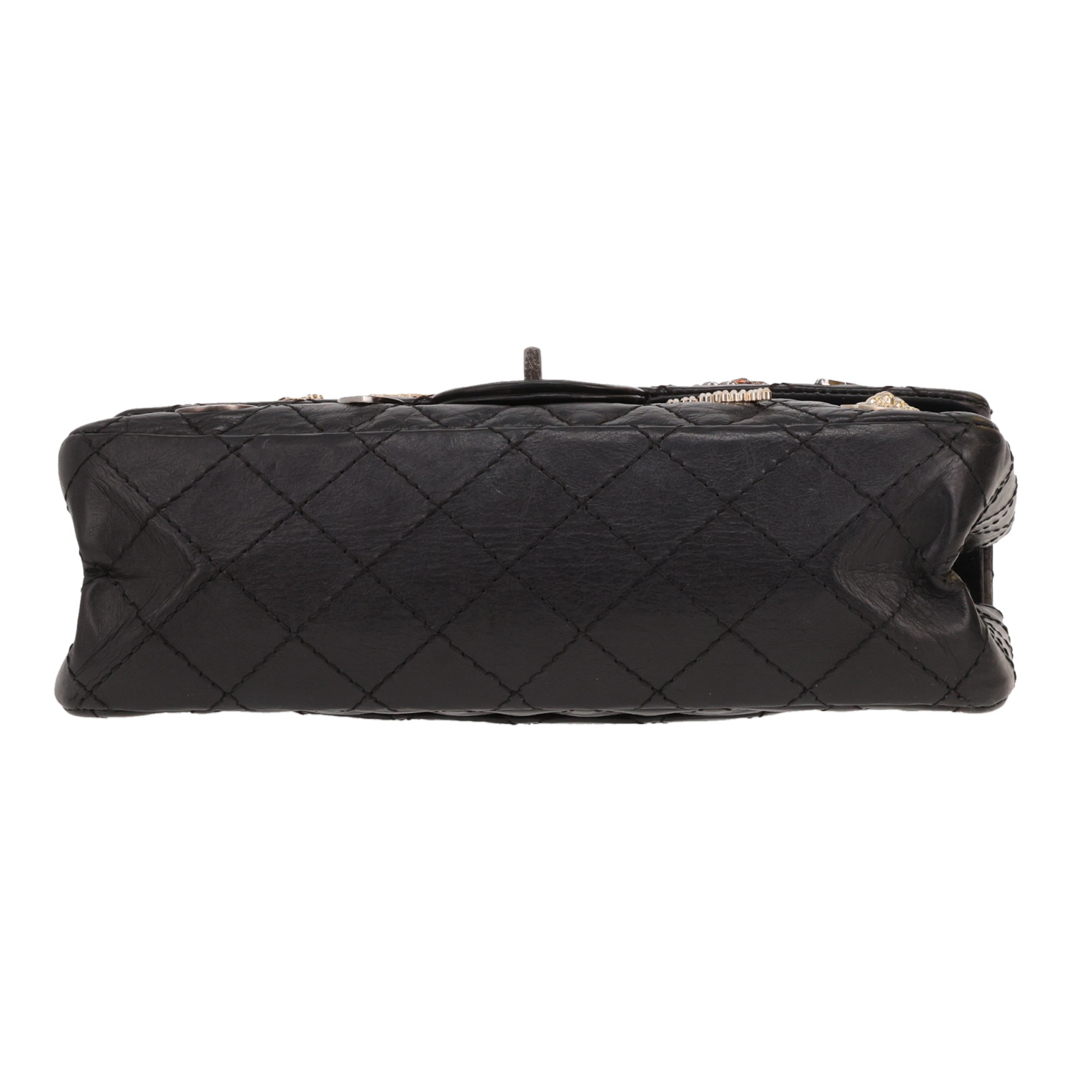 Bolso bandolera Chanel 2.55 de piel acolchada negra - Detail D1
