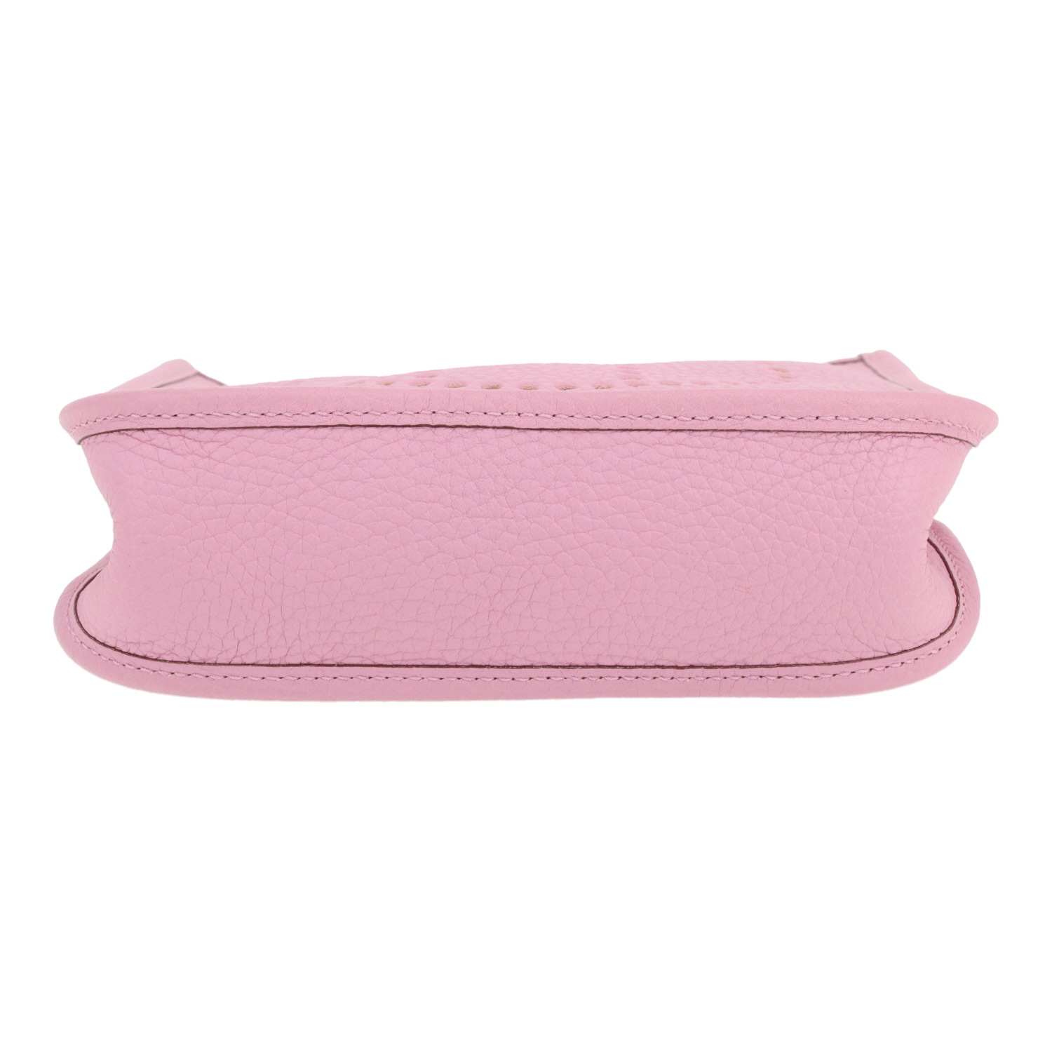 Hermès  Mini Evelyne shoulder bag  in Mauve Sylvestre leather taurillon clémence - Detail D1