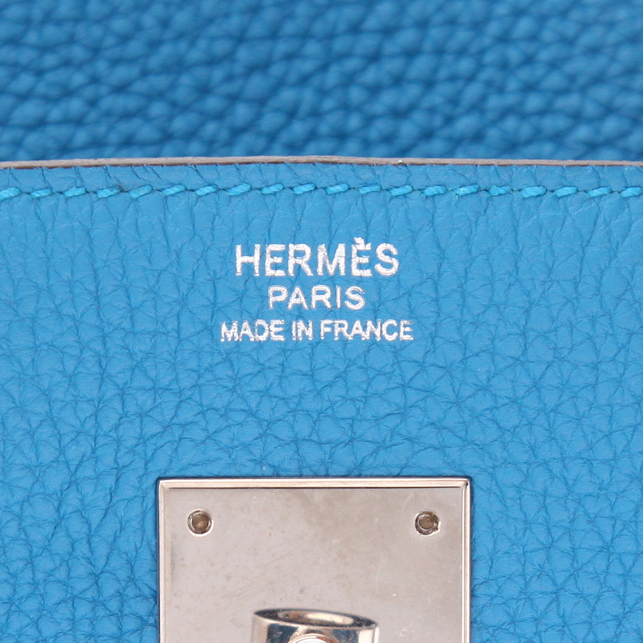 Borsa Hermès  Birkin 30 cm in pelle togo blu - Detail D2