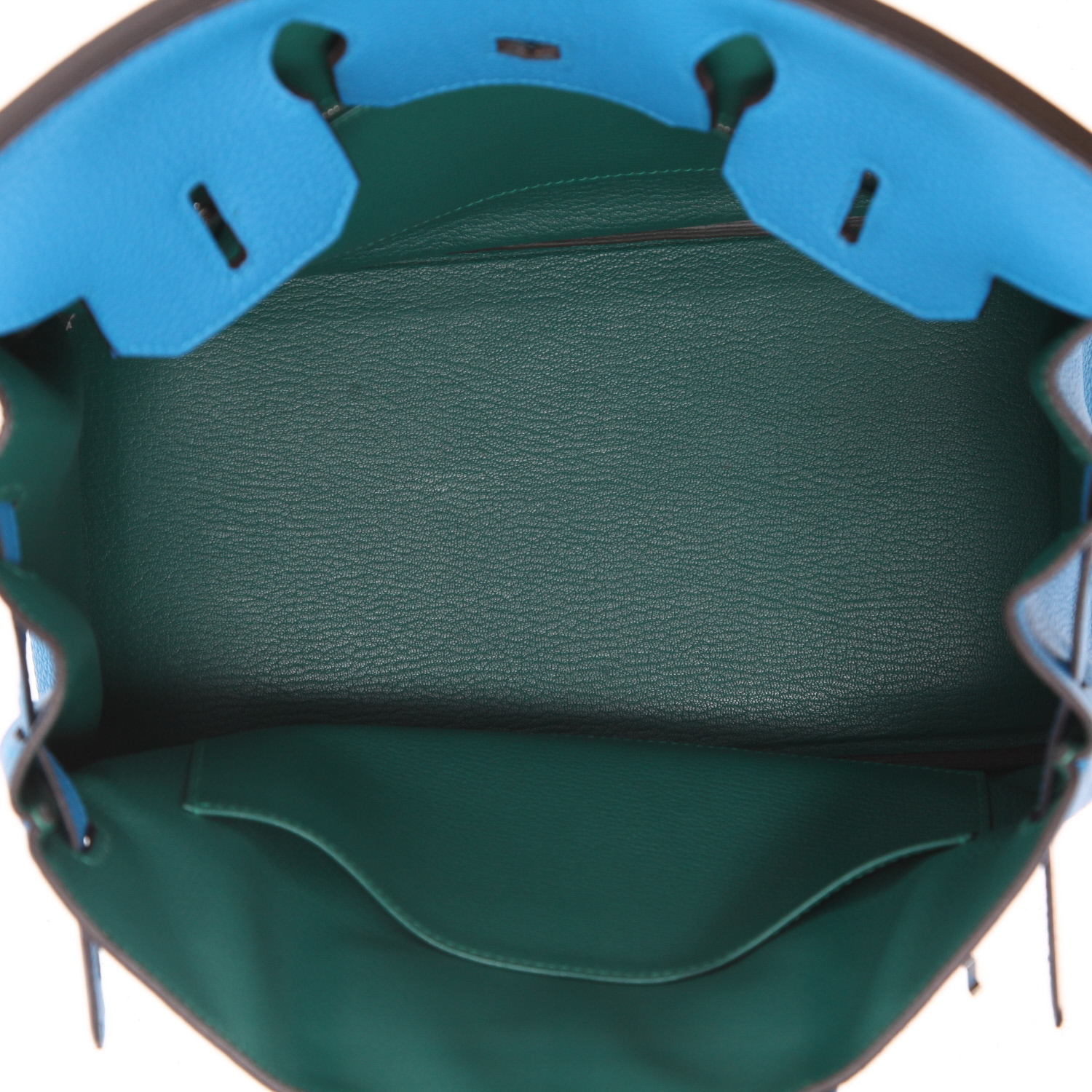 Sac à main Hermès  Birkin 30 cm en cuir togo bleu - Detail D3