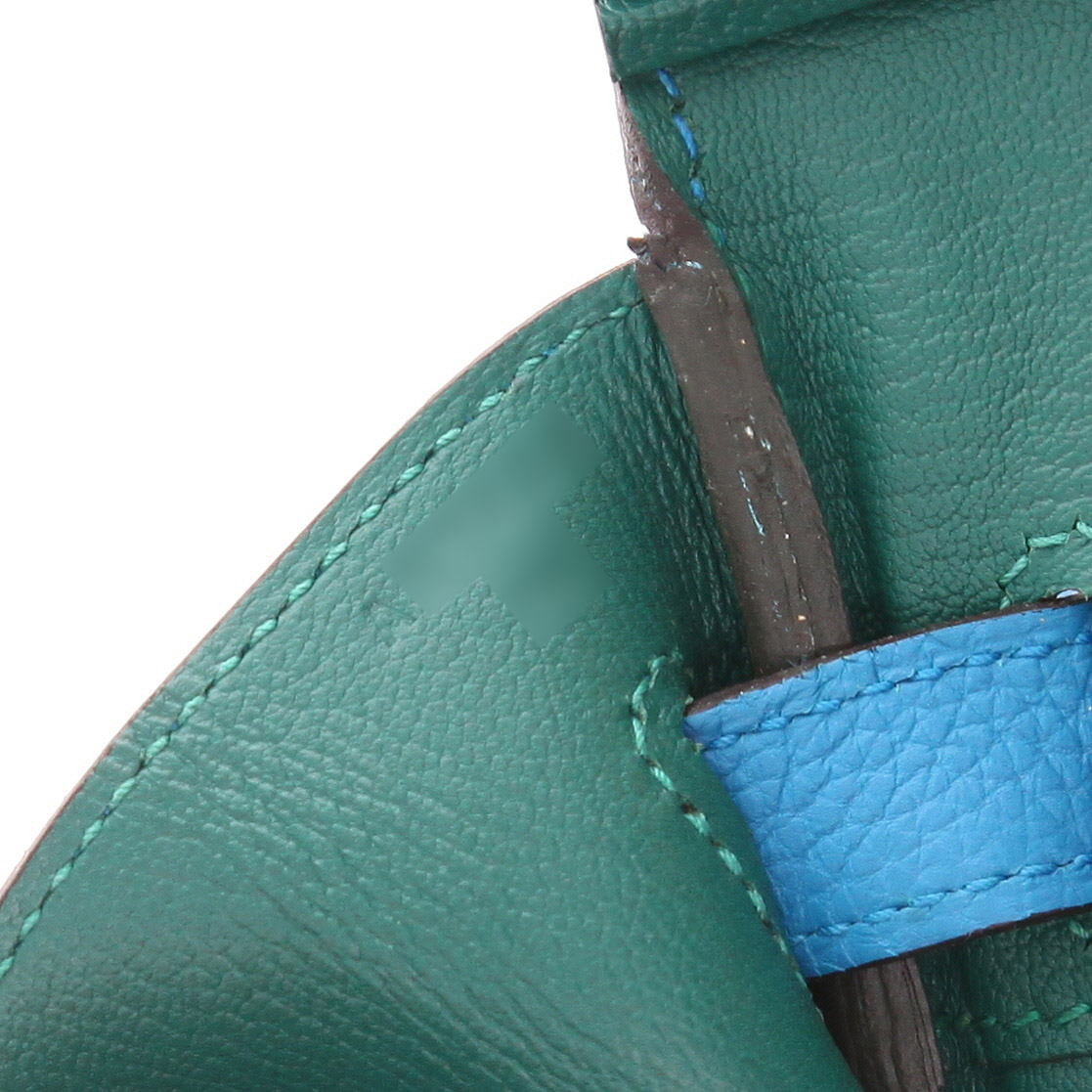 Borsa Hermès  Birkin 30 cm in pelle togo blu - Detail D4