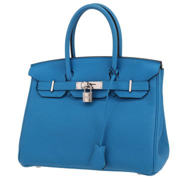 Sac à main Hermès  Birkin 30 cm en cuir togo bleu