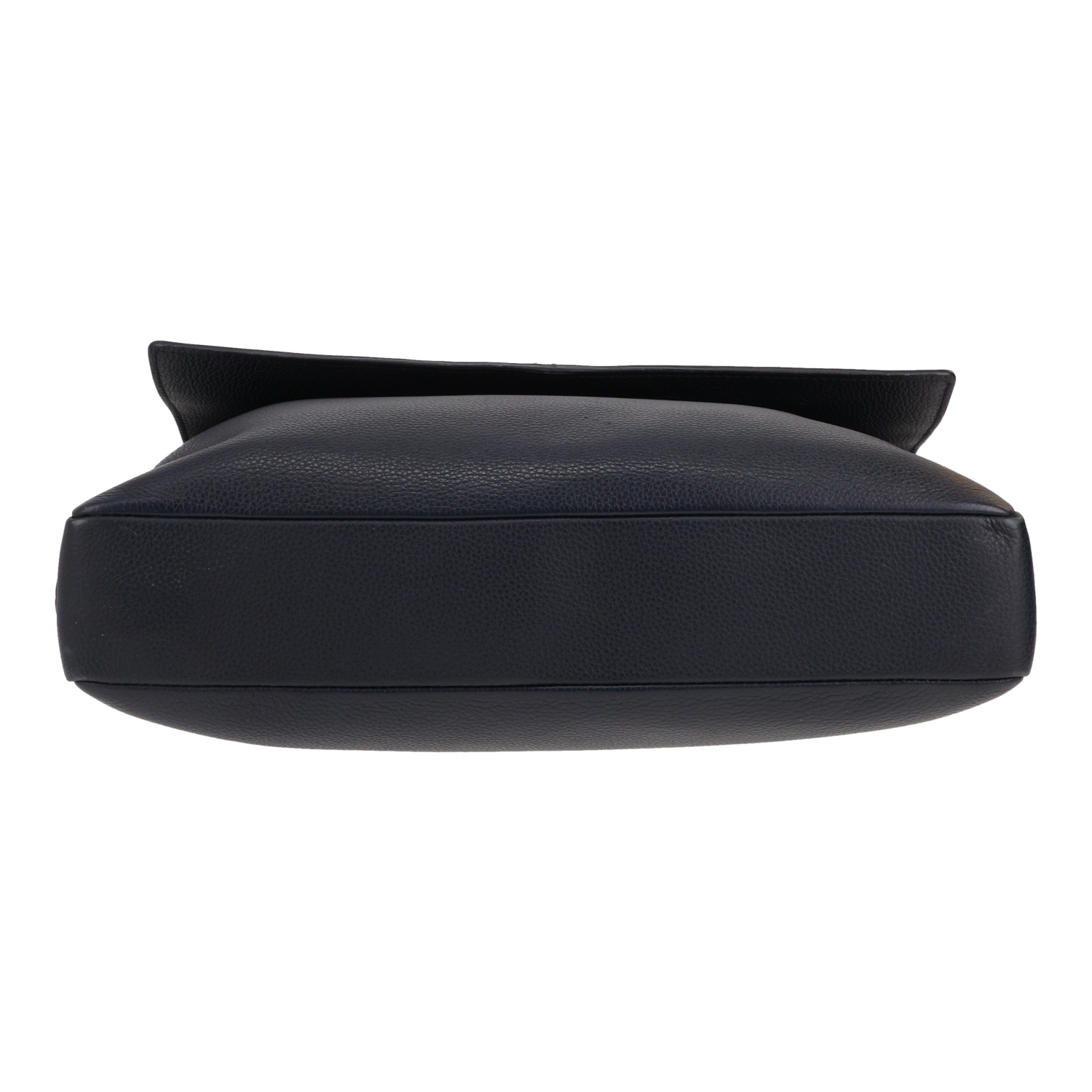 Dior  Messenger shoulder bag  in navy blue grained leather - Detail D1