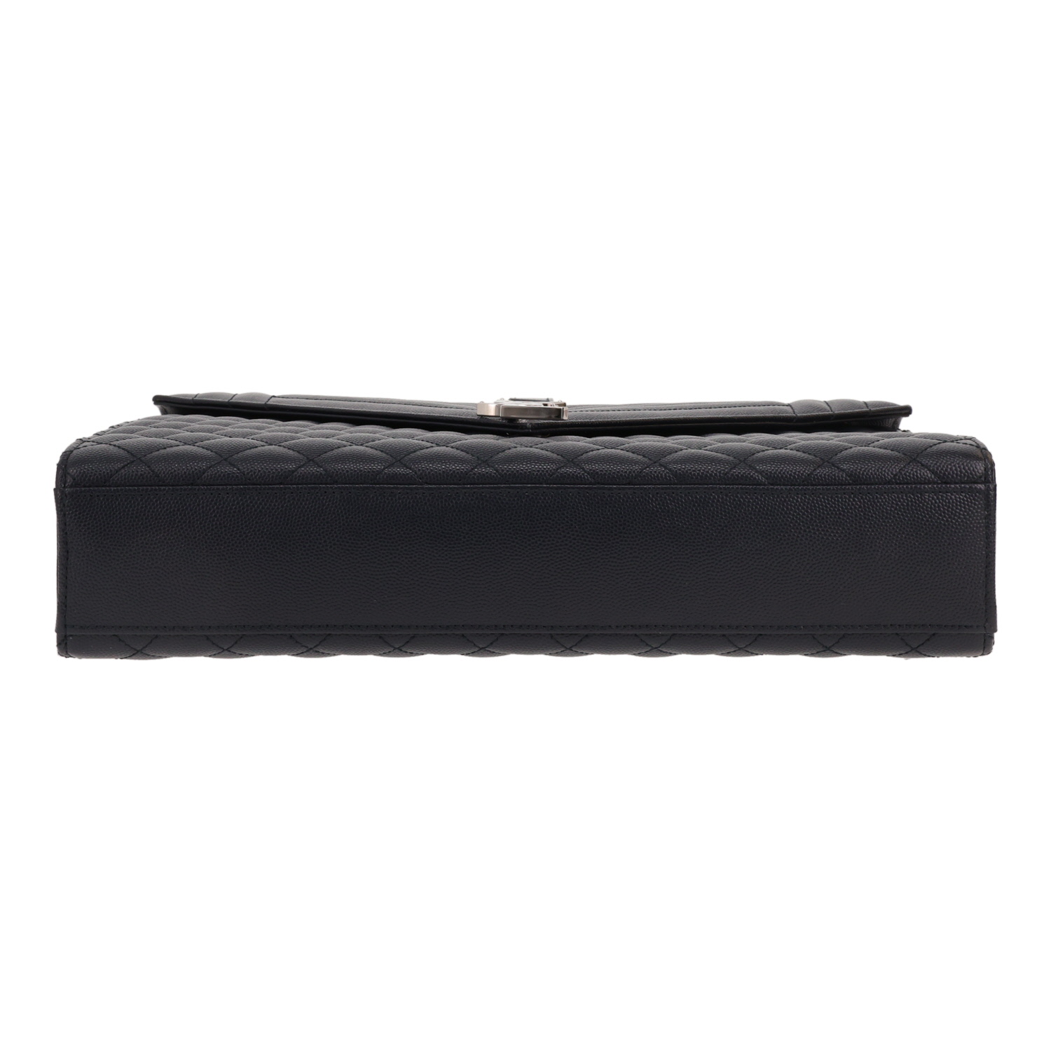 Saint Laurent  Envelope handbag  in navy blue quilted grained leather - Detail D1