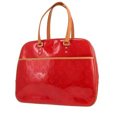 Borsa Louis Vuitton   in pelle verniciata e foderata rossa e pelle naturale