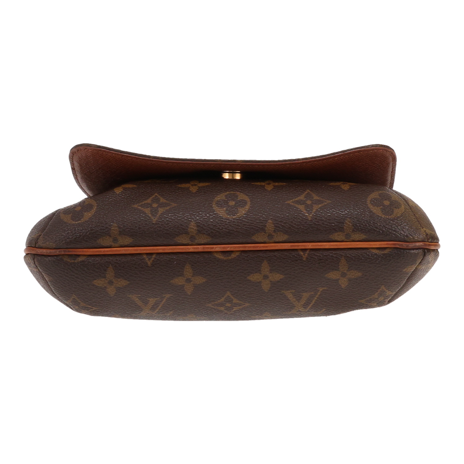 Bolso bandolera Louis Vuitton  Musette en lona Monogram marrón y cuero natural - Detail D1