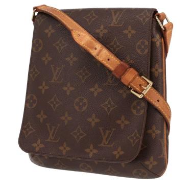 Bolso bandolera Louis Vuitton  Musette en lona Monogram marrón y cuero natural