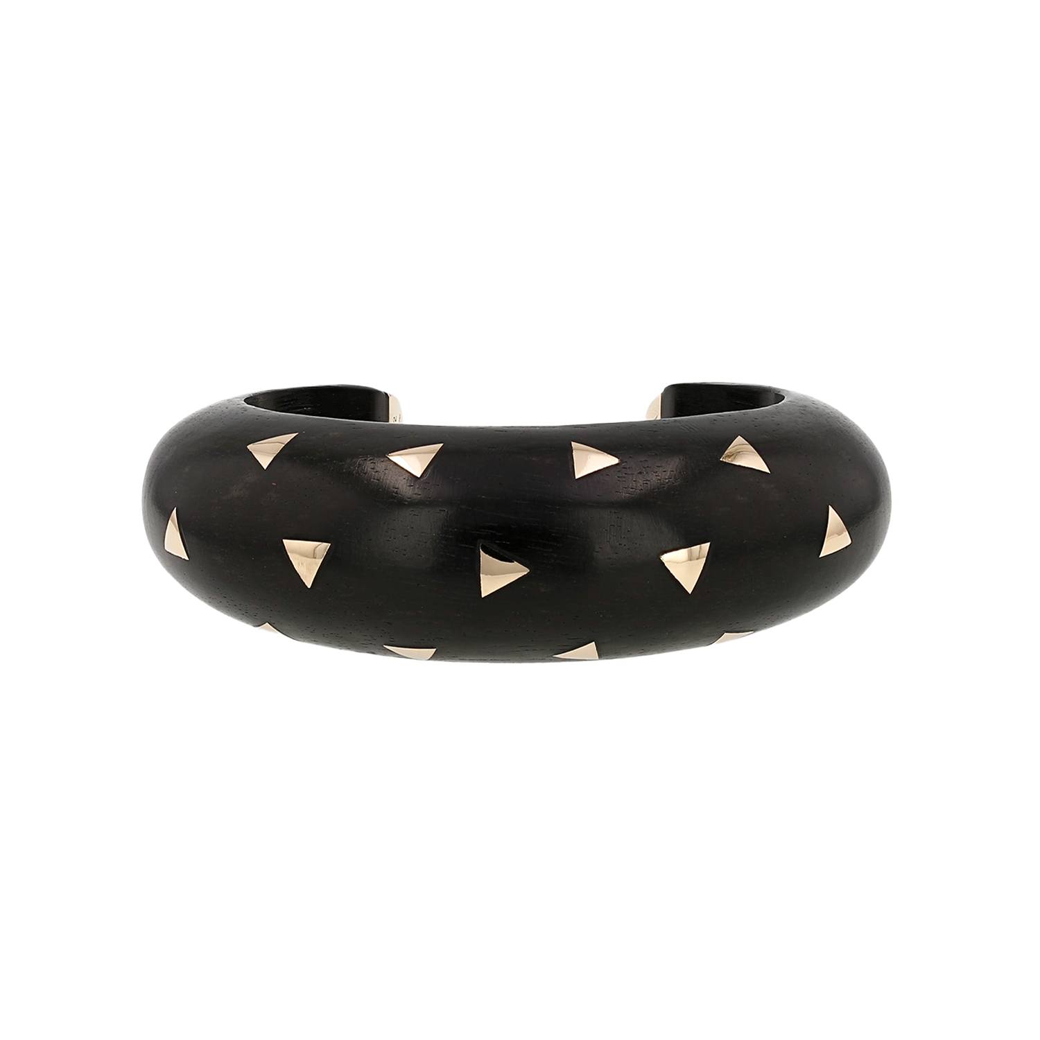 Bracelet jonc Van Cleef & Arpels années 1980's en or jaune et ébène