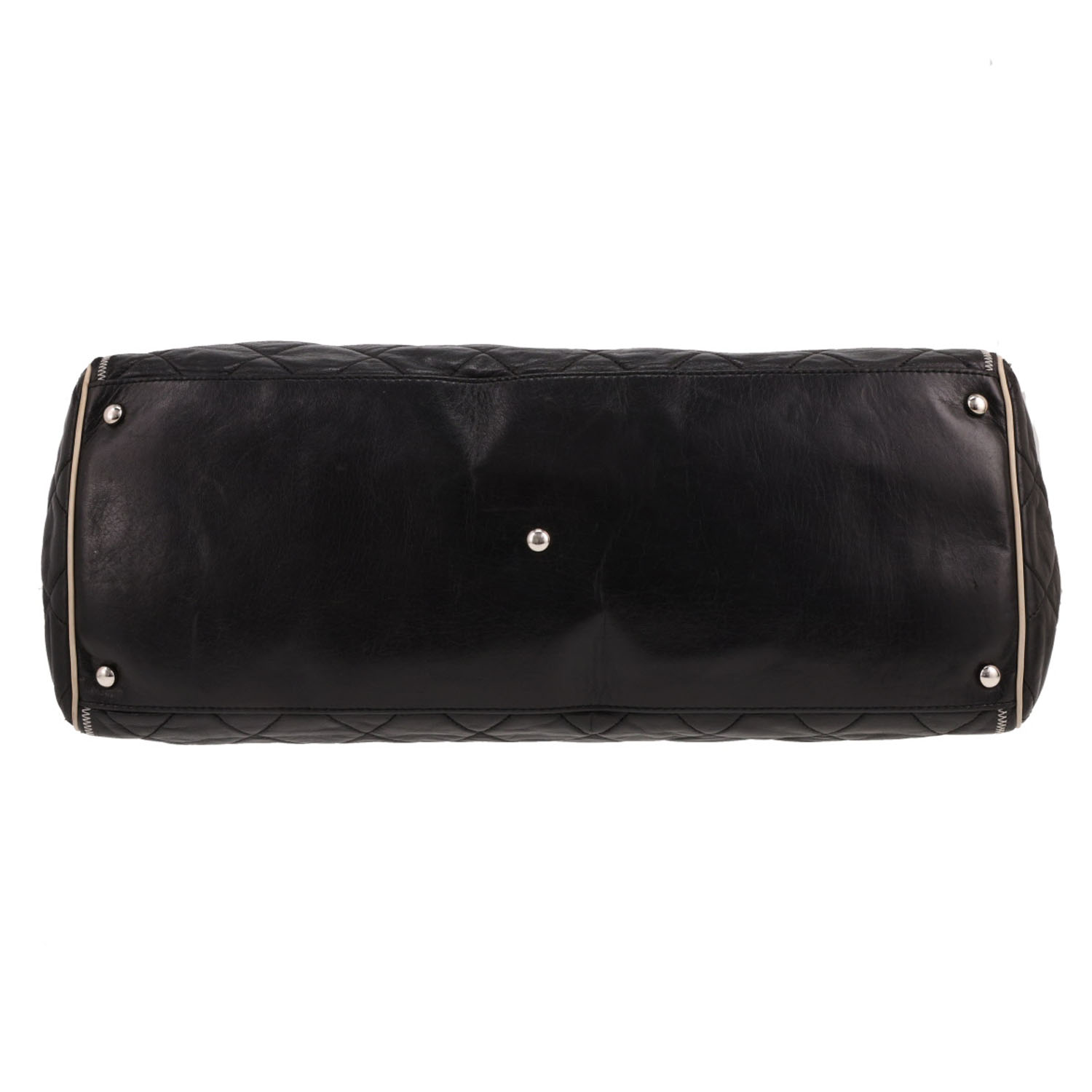 Sac cabas Chanel   en cuir matelassé noir - Detail D1