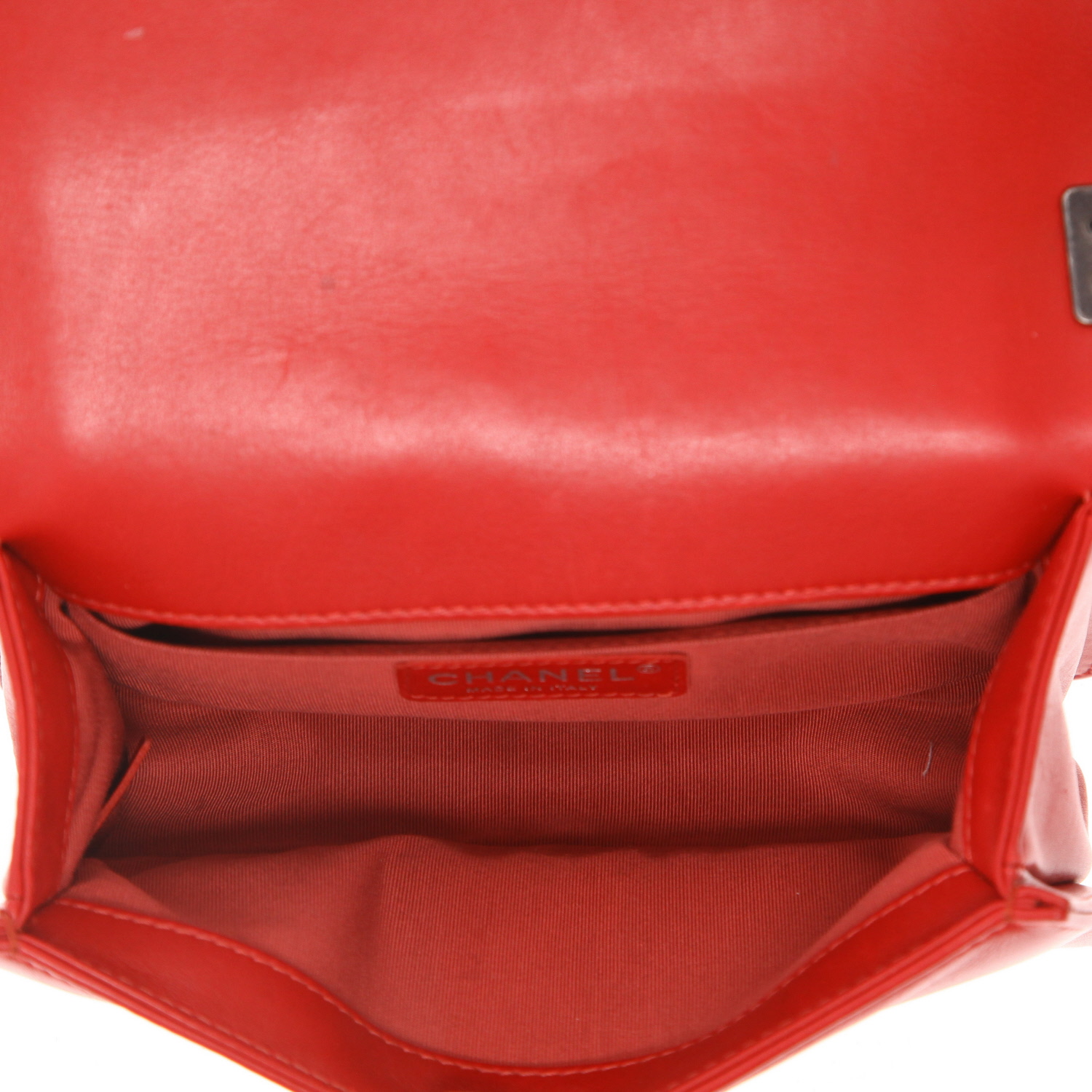 Borsa a tracolla Chanel  Boy modello piccolo  in pelle rossa - Detail D3