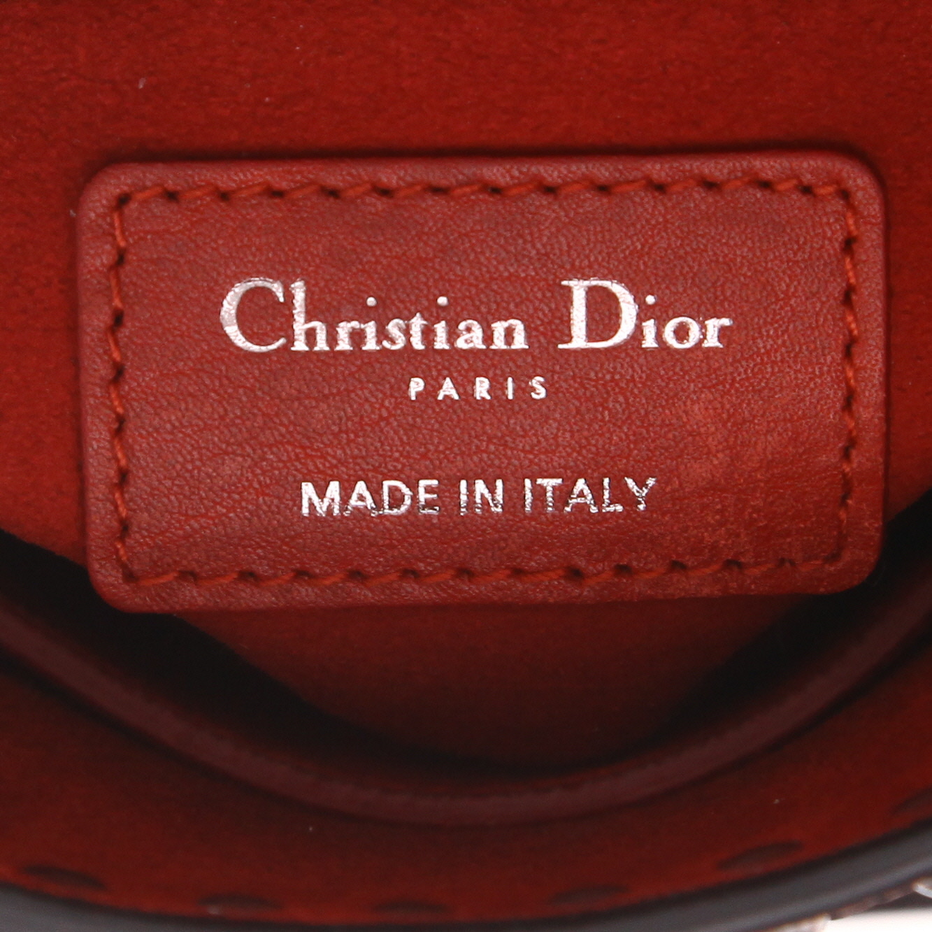 Borsa Dior  Lady Dior mini  in pelle rossa - Detail D2