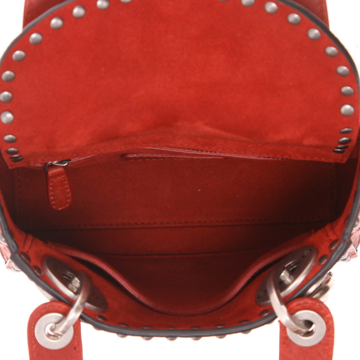 Sac à main Dior  Lady Dior en cuir rouge - Detail D3