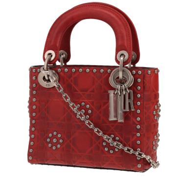 Sac à main Dior  Lady Dior en cuir rouge