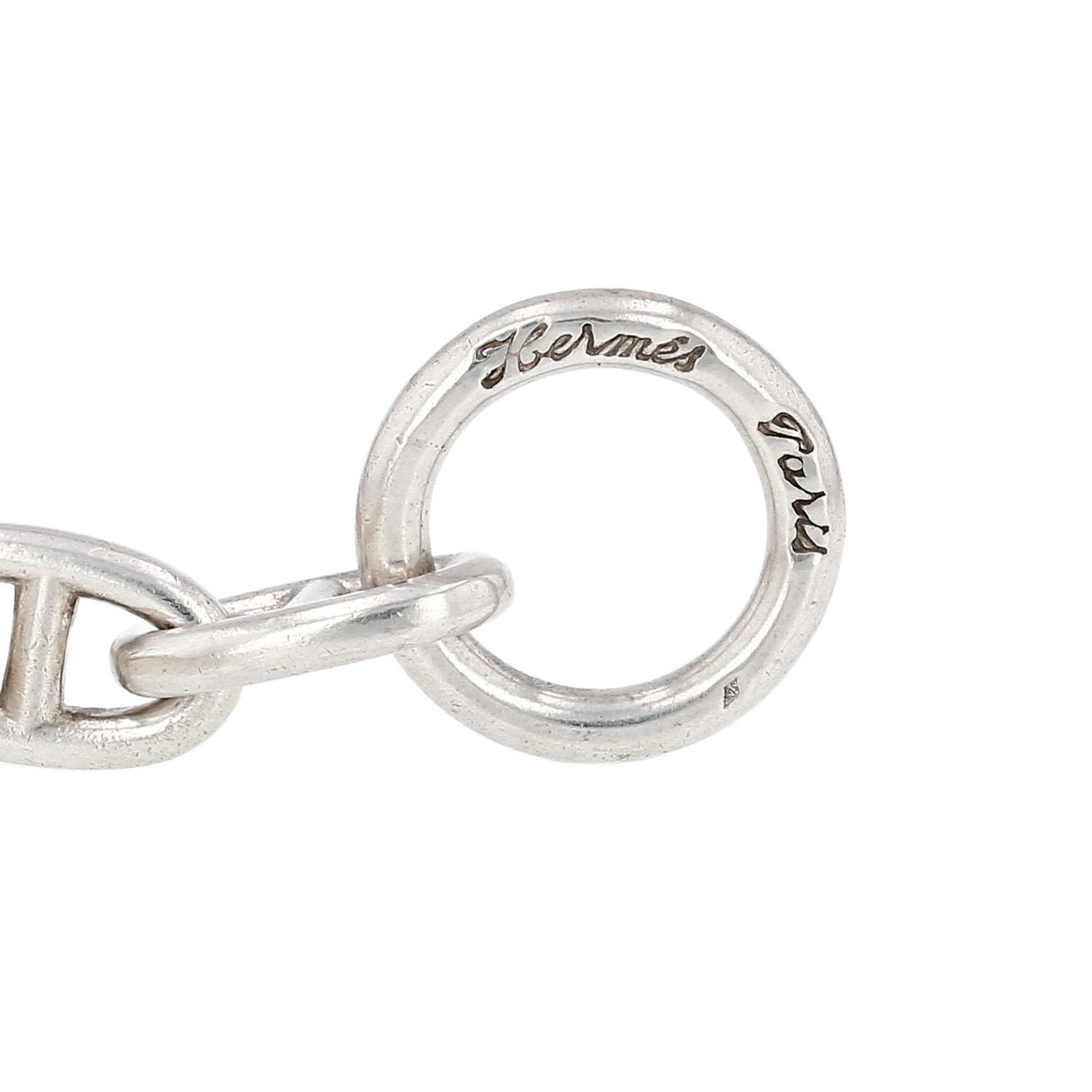 Brazalete época años 80 Hermès Chaîne d'Ancre modelo grande de plata - Detail D1