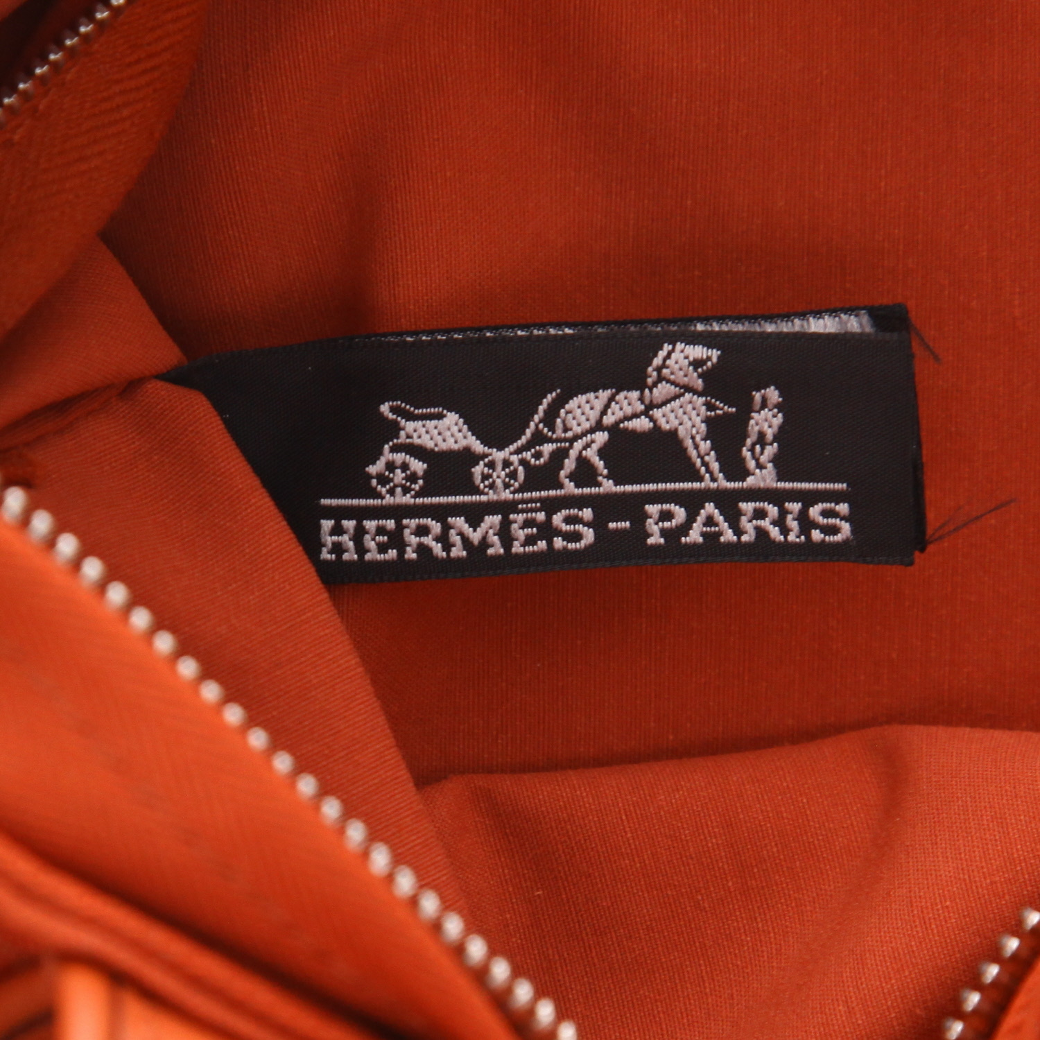 Borsa Hermès  Acapulco in tela arancione e pelle arancione - Detail D2