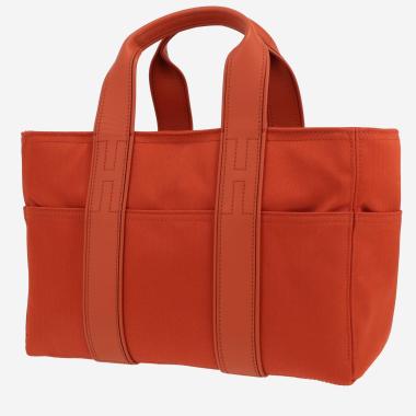 Sac à main Hermès  Acapulco en toile orange et cuir orange