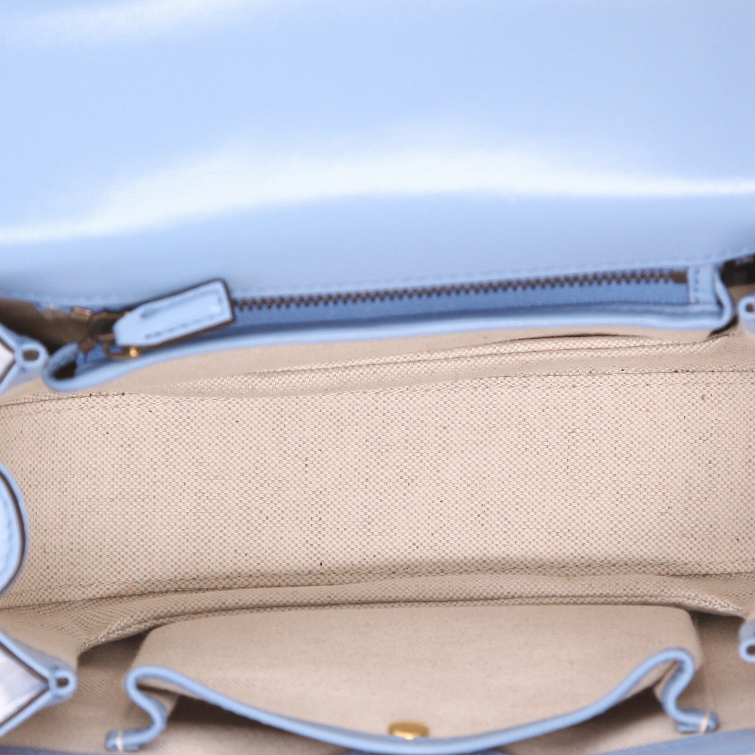 Gucci  Bamboo handbag  in blue leather  and bamboo - Detail D3