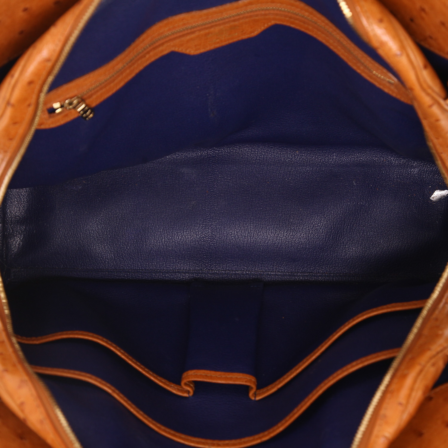 Sac à main Louis Vuitton   en autruche marron - Detail D3