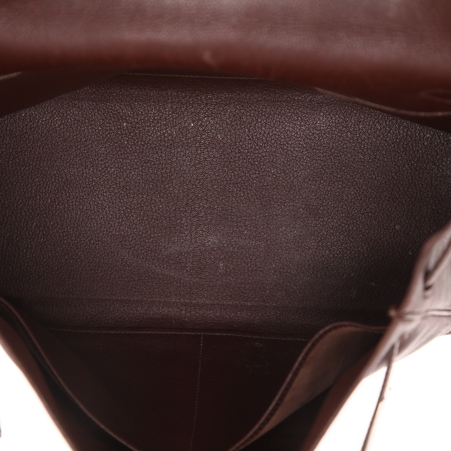 Bolso de mano Hermès  Kelly 35 cm en cuero Evergrain marrón - Detail D3