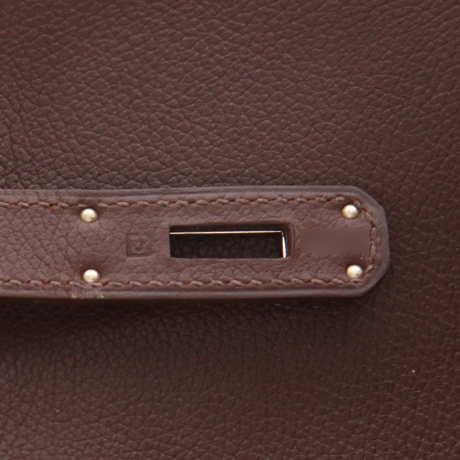 Borsa Hermès  Kelly 35 cm in pelle Evergrain marrone - Detail D4