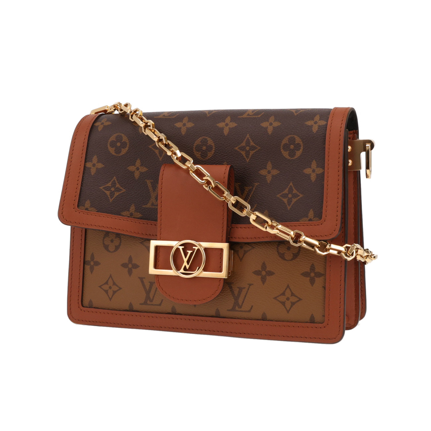Sac bandoulière Louis Vuitton  Dauphine moyen modèle  en toile monogram marron et cuir marron - Detail D4