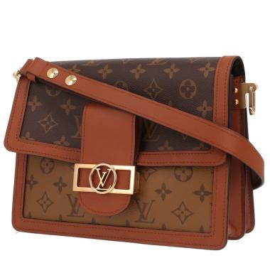 Borsa a tracolla Louis Vuitton  Dauphine modello medio  in tela monogram marrone e pelle marrone